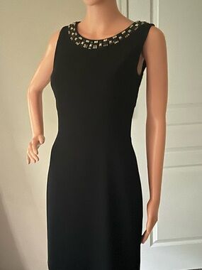 DKNY Black Sleeveless with embellishment dress.